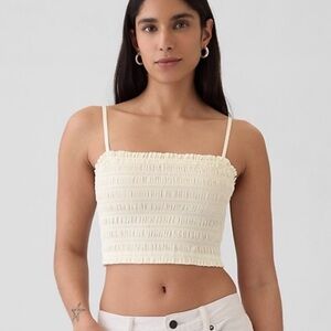 NWT GAP White Smocked Crop Tank Top